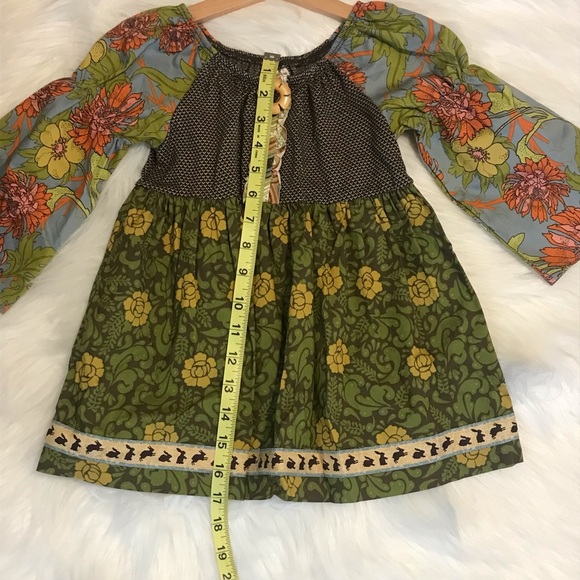 Matilda Jane Girls Calico Peasant Top Size 6 Wooden Flower Button Bunnies EUC - Picture 3 of 9